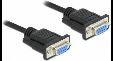 Seriële kabel RS-232 D-SUB9 Vrouw tot vrouwelijke NULL-modem met smalle plugbehuizing 3 m