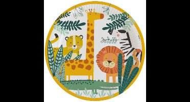 RIETHMULLER - 8 kartonnen borden Get Wild Safari 23 cm, jungle dieren