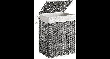 Hoppa! Wasmand - Grijs - Pp-Kunststof, Staal, Polyesterstof - 5 x 32 x 61 cm (B x D x H)