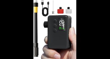 Core® Fietspomp met Drukmeter - Fietspomp Klein - Fietspomp Handmatig - Zwart - 5cm x 4cm x 8cm