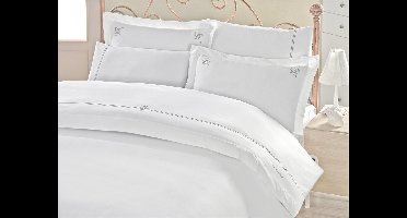 Asir - Dubbele Quiltafdekking Set - Wit en Grijs