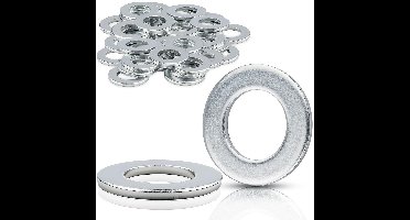 Set van 15 M20 Wasmachines - DIN125 Wasmachines - Body Ringen ID 21 mm AD 37 mm - Assorted Zilver - Wasmachines voor Moeren - Schroeven - Draadstangen