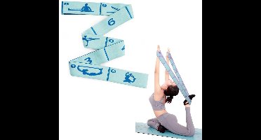 1 Stuk Yoga Stretching Bands - Gymnastics Bands - Elastic Resistance Bands with 8 Loops for Pilates, Fitness, Stretching Training - Multi-Loop Adjustable Exercise Bands - Blauw - 8 vierkantjes