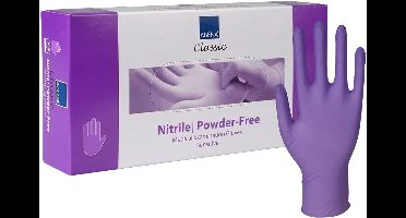 Abena - Handschoenen Nitril Poedervrij Paars 100 stuks - S