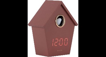 Karlsson - Wekker Riqueza Cuckoo LED - Rood - 6,8x13x15,3 cm - Koekoek.