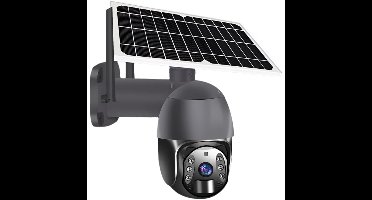 Beveiligingscamera – Buitencamera – Camerabewaking – Bewakingscamera – IP-camera – Draadloos – Zonne-energie – 3MP HD – Nachtzicht tot 30 meter - EU-stekker - 64GB - Zwart