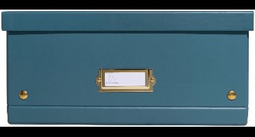 Exacompta 5x Opbergdoos in karton 33x50x16cm Neo Deco, vlak geleverd - Eendenblauw - 62453E