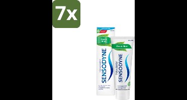 7 x Sensodyne Tandpasta Fresh Mint 75 ml - Gevoelige Tanden - Tandpasta - Frisse Adem - Mondhygiëne - Tandenborstel