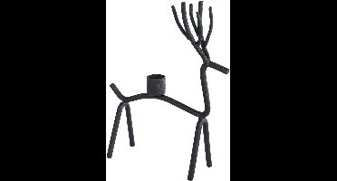 Kandelaar Hert metaal 14x7x21cm