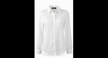 Vegas-Blouse - Dames - Wit - Geborduurd - Oogjespatroon - Comfortabel
