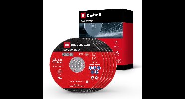 Einhell 5-delige set dunne slijpschijven voor metaal, Ø 125 mm (1 mm dikte, MPA-gecertificeerd, lange levensduur, nauwkeurige, braamvrije sneden, voor haakse slijpers)