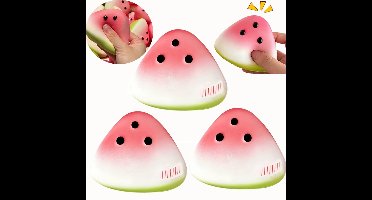 3 stuk watermeloen knijpspeeltje van zacht materiaal - Speelse textuur, ideaal voor kinderfeestjes en beloningen in de klas, perfect cadeau, feestspeelgoed | Speelse textuur | Zachte textuur