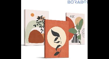 Wanddecoratie Set - Abstract - 30x40 cm - Oranje - Canvas