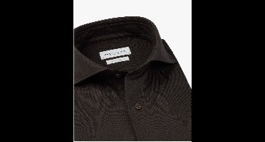 Profuomo - Overhemd Donkerbruin Profuomo Ppxh10032 Lange Mouw Overhemd Donkerbruin Ppxh10032