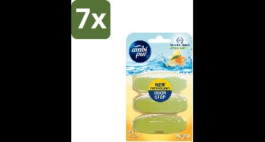 Ambi Pur Toiletblok Navulling Citroen en Mandarijn 3 stuks per verpakking - Bulkverpakking - 7 stuks