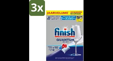 Finish Powerball - Quantum All in 1 - Vaatwastabletten - 180 Tabletten - Bulkverpakking - 3 stuks