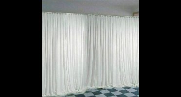 AELDAR | Witte zijden achtegrond gordijnen | Gordijnen 3x3m Wit zijde | gordijnen met ringen kant en klaar |