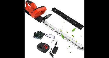 Elektrische Heggenschaar - Heggenschaar Accu - Haagschaar - Heggentrimmer - 21V - 22 Inch Dubbelzijdig Mes - Voor Tuinonderhoud - 1 Accu