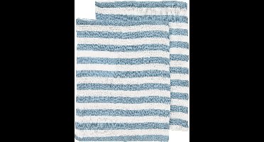 Hydrofiele doeken pre-washed Fat Stripe Jeans Blue 20x17cm - 2-pack