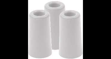Benson Deurbuffers / deurstoppers - 3x - wit - rubber - 75 x 40 mm - deurstop