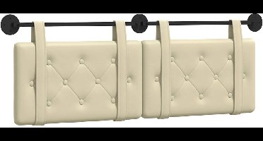 vidaXL - Hangend - hoofdbord - Crème - Kunstleer