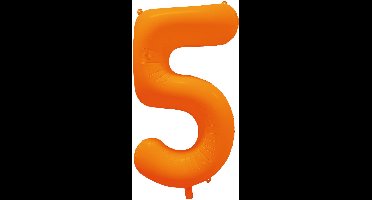 Riethmüller - Folieballon cijfer 5 - neon oranje - 86 cm
