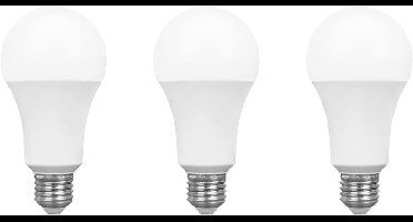 Spectrum LED Lamp A60 E27 - 18W - 230V - 1800 Lumen - 4000K Neutraal Wit - Ø60mm - Voor Plafondlamp, Tafellamp of Vloerlamp - 3 stuks