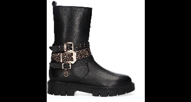 MEXX Kids XX825540-589 Meisjes Biker Boots - Zwart - Leer - Gesp Met Rits