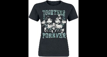 Mickey Mouse Mickey & Minnie Together Forever Dames T-shirt - zwart - S