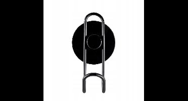 Zwarte Wandhaak met 1 Haak - Zwart, Metaal, Zonder Boren