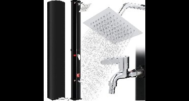 Buitendouche - Solar Buitendouche - 60L - Tuindouche - Buitendouche Zonneenergie - Vrijstaande 360° Douchekop met Voetkraan, Temperatuurregeling tot 60°C - Zwart