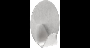 Excellent houseware Zelfklevende rvs haakjes - ovaal - 2x stuks - 5 x 5,5 cm - handdoekhaakjes