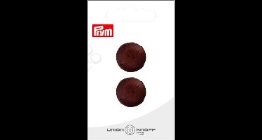 Knoop kunstleer 20mm donkerbruin 2st - Knopen - Prym