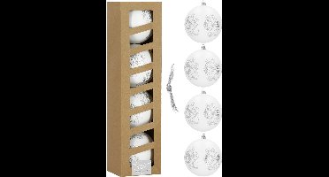 Kerstballen | 4 Stuks | 10 cm | Wit
