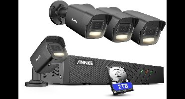 Bewakingscamera Set – Beveiligingscamera Set – Camerabewaking – Surveillance Camera – Bewakingscamera Kit – 4 x 5MP PoE camera’s – 2TB HDD Opslag met Kleurennachtzicht en Intelligente Bewegingsdetectie
