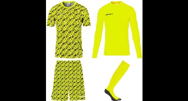 Uhlsport Kinder Trainingsanzug Progressive Torwart Set 1005317 Fluo Gelb/Schwarz-128