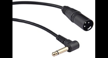 XLR (m) - 6,35mm Jack mono (m) haaks adapter kabel - 0,30 meter