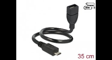 Delock Cable USB 2.0 Micro-B male > USB 2.0 Type-A female OTG ShapeCable 0.35 m