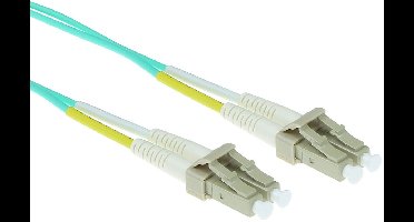 Premium LC/UPC Duplex optical fiber kabel | OM3 | LSZH | turquoise | 0,50 meter