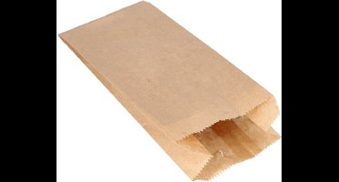1000 Papieren zakken aaneengeregen Papier (kraft) 24 cm x 11 cm x 6 cm bruin inhoud 1 kg