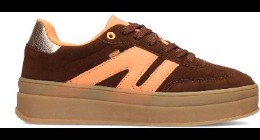 POSH by Poelman NOË Dames Sneakers - Donker Bruin
