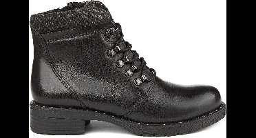 Marco Tozzi zwarte mierenlaarzen met licht bont gemaakt van natuurlijk leer zwart - 40