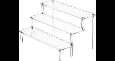 Allecto plus - Transparante Acryl Displaystandaard voor Figuren en Sieraden - Multifunctionele Riser voor Cupcakes, Lippenstift, Nagellak - Parfumorganizer met 3 Trappen