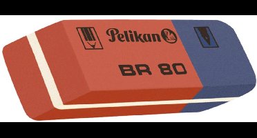Pelikan gummetje BR 80, afmetingen 41 x 14 x 8 mm.