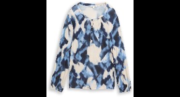 Tom Tailor - Blouse met patroon - Maat XXXL - blue blurry argyle