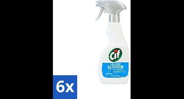 6 x Cif - Badkamer Spray - Cream - Supersnel - 500ml - Badkamer Reinigen - Kalkaanslag Verwijderen - Zeepresten Verwijderen - Badkamer Schoonmaken - Badkamer Spray
