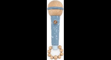 Label Label Houten Microfoon - Blauw rammelaar speelgoed voor 6 maanden - 36 maanden