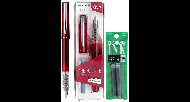 Platinum - Preppy - Prefounte Vulpen - Fine - Crimson Red - Met Groene vullingen