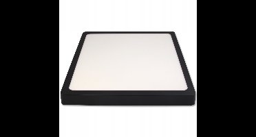 Zwart LED Paneel 24W Opbouw, Neutraal Wit Licht, 28.5cm