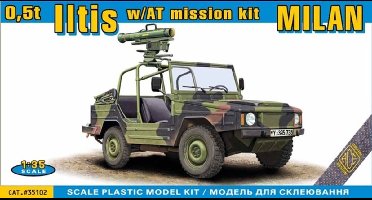 ACE Modelbouwpakket Militaire voertuigen - 35102 0,5t Iltis 4x4 - Duitse Lichte Terreinwagen met MILAN Antitankraket - Militair Voertuig Plastic - 1:35 - Modelbouw
